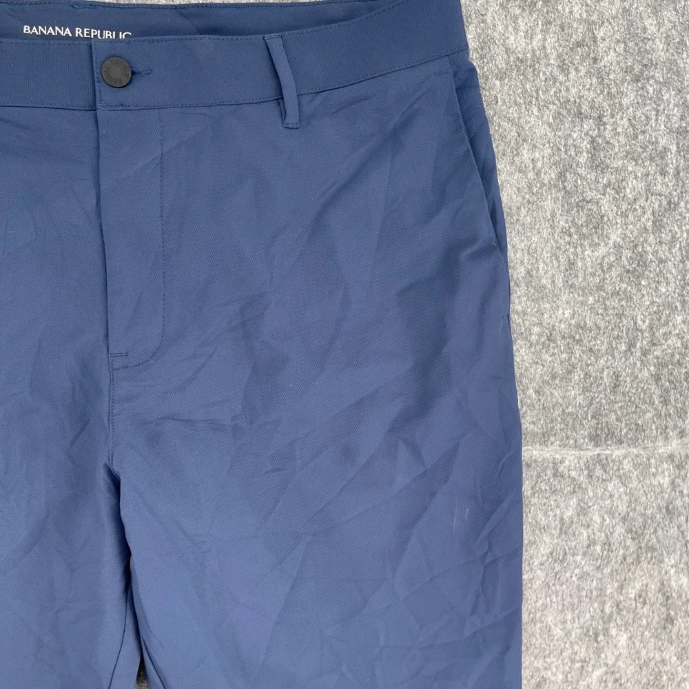 Banana Republic Chino Pants Mens 38x27 Navy Blue Performance Core Temp Slim Fit